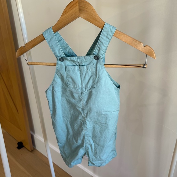 Petit Bateau Light Blue Buttoned Overalls - Picture 1 of 4